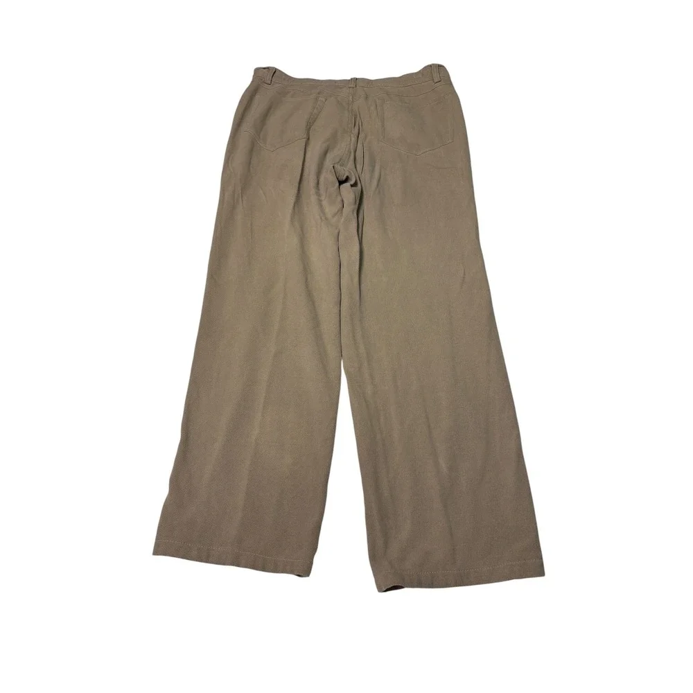 Tommy Bahama Mens 36X29 Silk Rayon Twill Straight Leg Pants Tan Brown Coastal